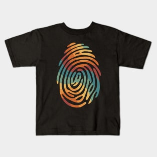 Retro style fingerprint design. Kids T-Shirt